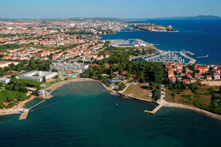 Hrvatska Grad Zadar panorama predjela Borik i Puntamika iz zraka